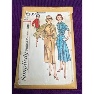 Simplicity 2182 Pattern shirt dress button front  jacket size 12 bust 32